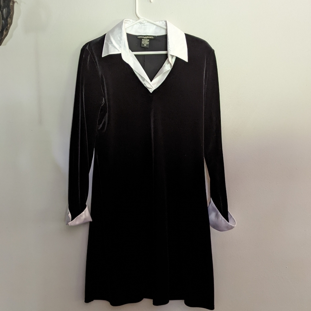 Social Circle Black Velvet Dress 10 Petite Little Black Dress